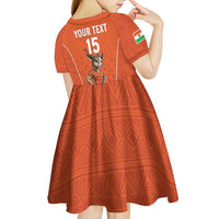 Custom Niger Football Kid Short Sleeve Dress Allez les Menas On Va Gagner