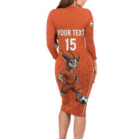 Custom Niger Football Long Sleeve Bodycon Dress Allez les Menas On Va Gagner