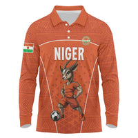 Custom Niger Football Long Sleeve Polo Shirt Allez les Menas On Va Gagner
