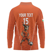 Custom Niger Football Long Sleeve Polo Shirt Allez les Menas On Va Gagner
