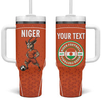 Custom Niger Football Tumbler With Handle Allez les Menas On Va Gagner