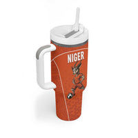 Custom Niger Football Tumbler With Handle Allez les Menas On Va Gagner