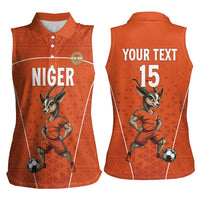 Custom Niger Football Women Sleeveless Polo Shirt Allez les Menas On Va Gagner