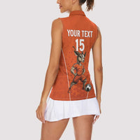Custom Niger Football Women Sleeveless Polo Shirt Allez les Menas On Va Gagner