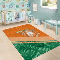 Ivory Coast Rugby Custom Area Rug Allez Les Elephants