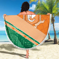 Ivory Coast Rugby Custom Beach Blanket Allez Les Elephants
