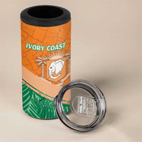 Ivory Coast Rugby Custom 4 in 1 Can Cooler Tumbler Allez Les Elephants