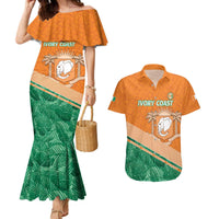 Ivory Coast Rugby Custom Couples Matching Mermaid Dress and Hawaiian Shirt Allez Les Elephants