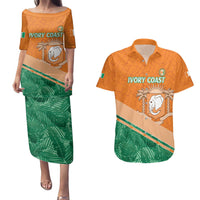 Ivory Coast Rugby Custom Couples Matching Puletasi and Hawaiian Shirt Allez Les Elephants
