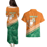 Ivory Coast Rugby Custom Couples Matching Puletasi and Hawaiian Shirt Allez Les Elephants