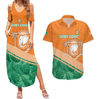 Ivory Coast Rugby Custom Couples Matching Summer Maxi Dress and Hawaiian Shirt Allez Les Elephants