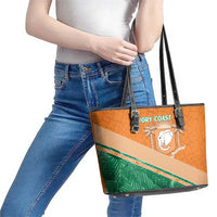 Ivory Coast Rugby Custom Leather Tote Bag Allez Les Elephants