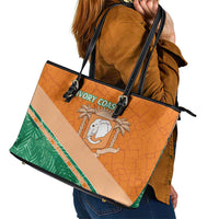 Ivory Coast Rugby Custom Leather Tote Bag Allez Les Elephants