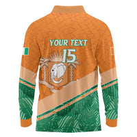Ivory Coast Rugby Custom Long Sleeve Polo Shirt Allez Les Elephants