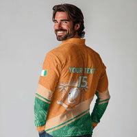 Ivory Coast Rugby Custom Long Sleeve Polo Shirt Allez Les Elephants