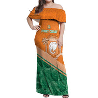 Ivory Coast Rugby Custom Off Shoulder Maxi Dress Allez Les Elephants