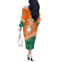 Ivory Coast Rugby Custom Off The Shoulder Long Sleeve Dress Allez Les Elephants