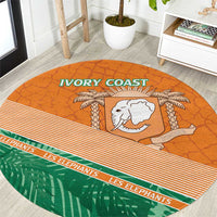 Ivory Coast Rugby Custom Round Carpet Allez Les Elephants