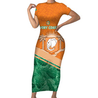 Ivory Coast Rugby Custom Short Sleeve Bodycon Dress Allez Les Elephants