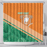 Ivory Coast Rugby Custom Shower Curtain Allez Les Elephants