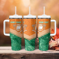 Ivory Coast Rugby Custom Tumbler With Handle Allez Les Elephants