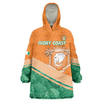 Ivory Coast Rugby Custom Wearable Blanket Hoodie Allez Les Elephants