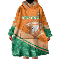 Ivory Coast Rugby Custom Wearable Blanket Hoodie Allez Les Elephants