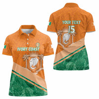 Ivory Coast Rugby Custom Women Polo Shirt Allez Les Elephants