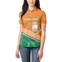 Ivory Coast Rugby Custom Women Polo Shirt Allez Les Elephants