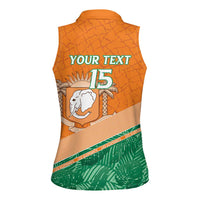 Ivory Coast Rugby Custom Women Sleeveless Polo Shirt Allez Les Elephants