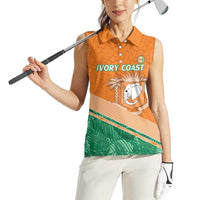 Ivory Coast Rugby Custom Women Sleeveless Polo Shirt Allez Les Elephants