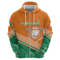 Ivory Coast Rugby Custom Zip Hoodie Allez Les Elephants