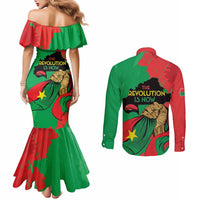 Traore Burkina Faso Couples Matching Mermaid Dress and Long Sleeve Button Shirt I Stand With Traore