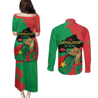 Traore Burkina Faso Couples Matching Puletasi and Long Sleeve Button Shirt I Stand With Traore