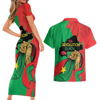 Traore Burkina Faso Couples Matching Short Sleeve Bodycon Dress and Hawaiian Shirt I Stand With Traore
