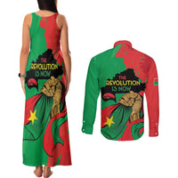 Traore Burkina Faso Couples Matching Tank Maxi Dress and Long Sleeve Button Shirt I Stand With Traore