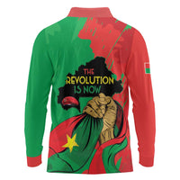 Traore Burkina Faso Long Sleeve Polo Shirt I Stand With Traore