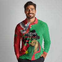 Traore Burkina Faso Long Sleeve Polo Shirt I Stand With Traore