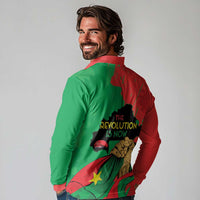 Traore Burkina Faso Long Sleeve Polo Shirt I Stand With Traore