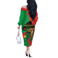 Traore Burkina Faso Off The Shoulder Long Sleeve Dress I Stand With Traore