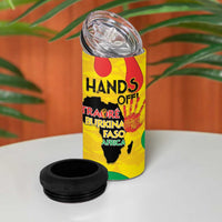 Hands Off Traore Burkina Faso Africa 4 in 1 Can Cooler Tumbler