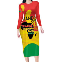 Hands Off Traore Burkina Faso Africa Long Sleeve Bodycon Dress