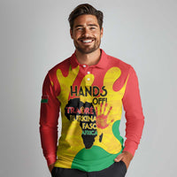 Hands Off Traore Burkina Faso Africa Long Sleeve Polo Shirt