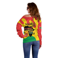 Hands Off Traore Burkina Faso Africa Off Shoulder Sweater