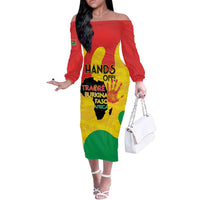 Hands Off Traore Burkina Faso Africa Off The Shoulder Long Sleeve Dress