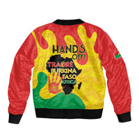 Hands Off Traore Burkina Faso Africa Sleeve Zip Bomber Jacket