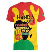 Hands Off Traore Burkina Faso Africa Women V-Neck T-Shirt