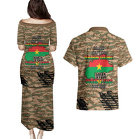 Burkina Faso Military Couples Matching Puletasi and Hawaiian Shirt Bravo Caption Traore! Viva Burkina Faso Nation!