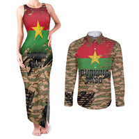 Burkina Faso Military Couples Matching Tank Maxi Dress and Long Sleeve Button Shirt Bravo Caption Traore! Viva Burkina Faso Nation!