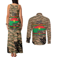 Burkina Faso Military Couples Matching Tank Maxi Dress and Long Sleeve Button Shirt Bravo Caption Traore! Viva Burkina Faso Nation!